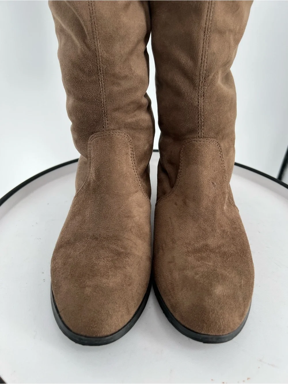 Kensie Tall Over-the-Knee Suede Boots -‎ Taupe Brown
